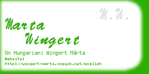 marta wingert business card